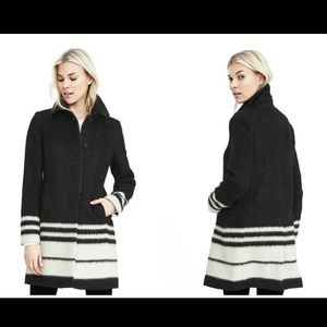 Banana Republic Black Stripe Women’s Winter Coat